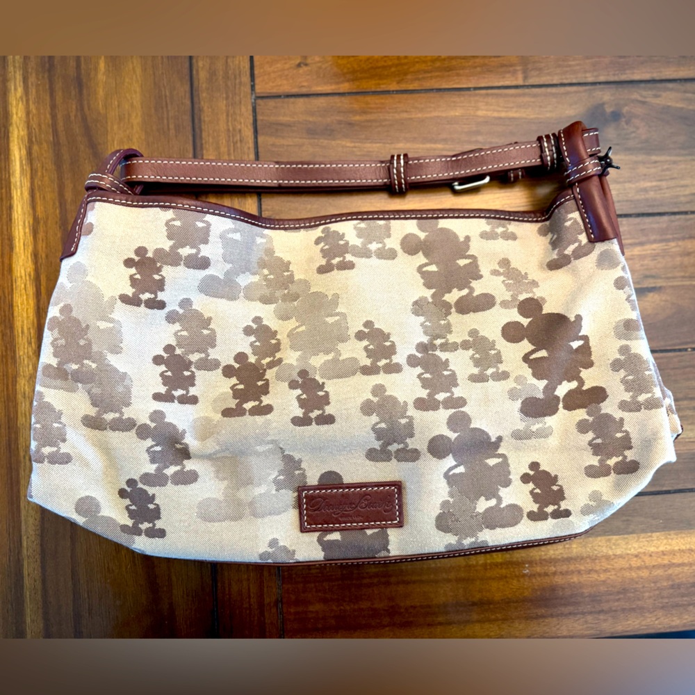 Disney x Dooney & Bourke Brown Canvas Mickey Mouse Tonal Purse